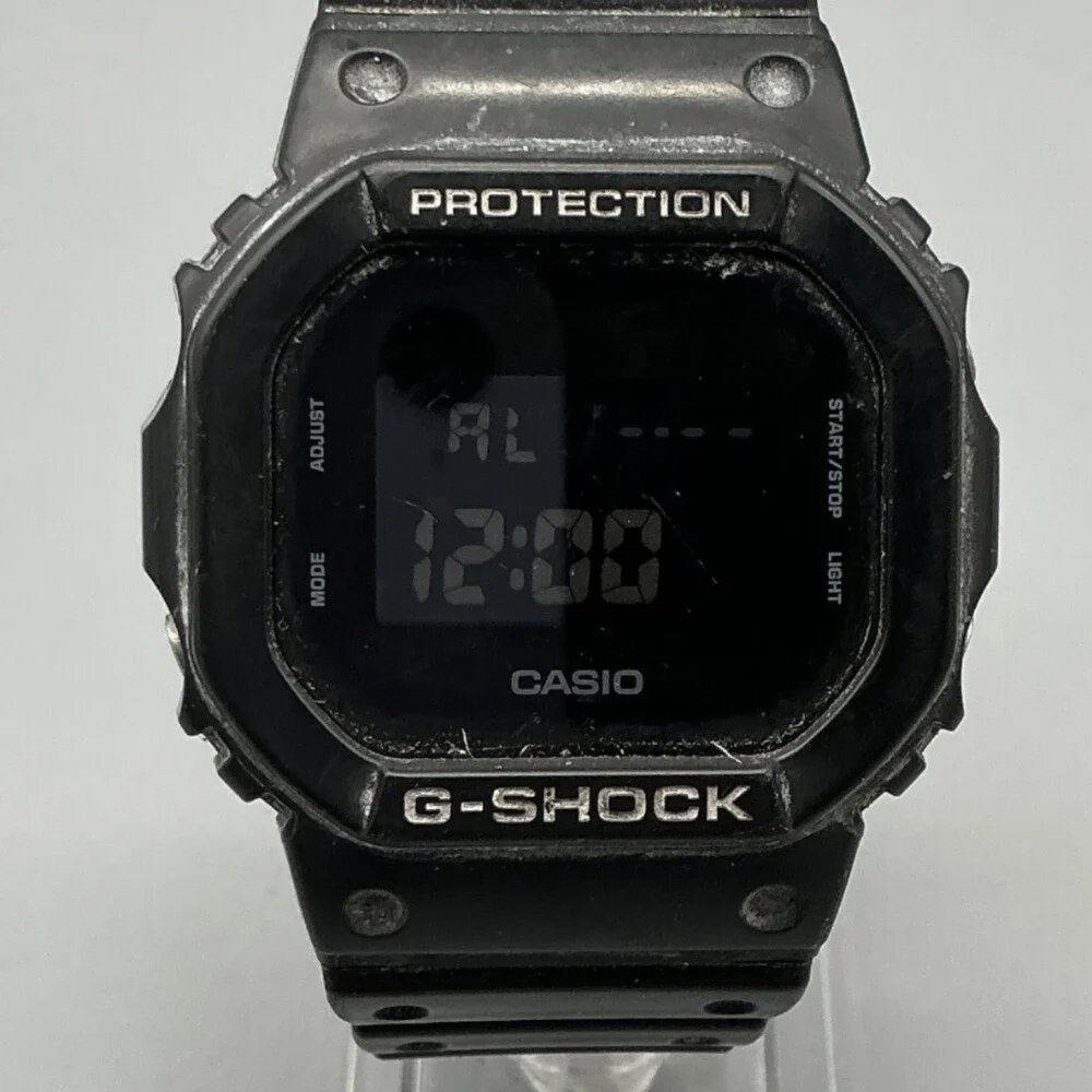 Casio G-Shock DW-5600BB Mens Watch 38mm Black Digital Resin Alarm Timer